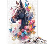 Rompecabezas de 500 Piezas con Motivos botánicos de Caballos para Adultos. Juego Educativo para Adolescentes (52 x 38 cm).