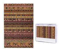 Rompecabezas de 500 piezas con patrón tribal marrón, rompecabezas personalizado con fotos para adultos, rompecabezas desafiante con bolsa de almacenamiento, rompecabezas para hombres y mujeres