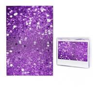Rompecabezas de 500 piezas con purpurina morada brillante, rompecabezas personalizado con fotos para adultos, rompecabezas desafiante con bolsa de almacenamiento, rompecabezas para hombres y mujeres