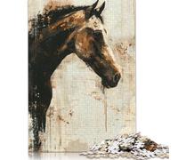 Rompecabezas de 500 Piezas con Retrato de Caballo para Adultos y Adolescentes (a Partir de 12 años, 52 x 38 cm)