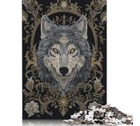 Rompecabezas de 500 Piezas con un Elegante Retrato de Lobo, Ideal para Adultos y Juegos educativos de Madera para niños (52 x 38 cm).