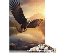 Rompecabezas de 500 Piezas de águila Volando sobre el mar para Adultos. Rompecabezas de Madera. Juego desafiante. 500 Piezas (52 x 38 cm).