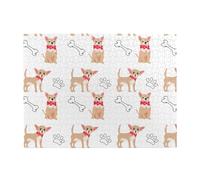 Rompecabezas de 500 Piezas de Chihuahua con un tazón para Adultos. Rompecabezas de Madera para Adultos Mayores.