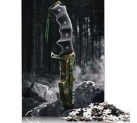 Rompecabezas de 500 Piezas de Cuchillo Militar para Adultos y Adolescentes. Rompecabezas de Madera. Juego para Explorar la Creatividad y la resolución de Problemas. 500 Piezas (52 x 38 cm).