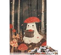 Rompecabezas de 500 piezas de fantasmas otoñales que coleccionan hongos para adultos y adolescentes, rompecabezas de madera para adultos, rompecabezas de rompecabezas para adultos, 500 piezas (52 x 38
