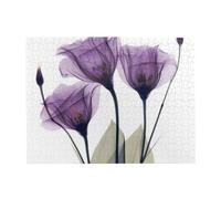 Rompecabezas de 500 Piezas de Flores de Esperanza en Tonos Lavanda y Morado para Adultos Mayores.