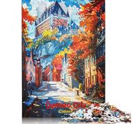 Rompecabezas de 500 Piezas de la Ciudad de Quebec, póster artístico, Rompecabezas de Madera, Juguetes educativos, 500 Piezas (52 x 38 cm)