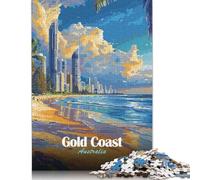 Rompecabezas de 500 Piezas de la Costa Dorada (Australia), con Vistas a la Playa, para Adultos. Rompecabezas de Madera, Adultos. 500 Piezas (52 x 38 cm).