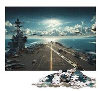 Rompecabezas de 500 Piezas de la Flota Alienígena sobre el Portaaviones para Adultos y Adolescentes, Rompecabezas de Madera, Regalo de Nochebuena, 500 Piezas (52 x 38 cm)
