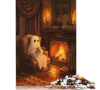 Rompecabezas de 500 Piezas de la Hora del Té Fantasmal para Adultos, Rompecabezas de Madera, Juguete Educativo para Desestresarse, 52 x 38 cm