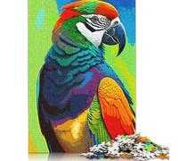 Rompecabezas de 500 Piezas de Loros Coloridos, Cuadrados y creativos para Adultos. Rompecabezas de Madera para aliviar el estrés y Regalos navideños únicos. 500 Piezas (52 x 38 cm).