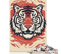 Rompecabezas de 500 Piezas de Madera con diseño de Tigre del Zodiaco Vintage, Cuadrado y Creativo, para Adultos, 52 x 38 cm.