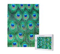 Rompecabezas de 500 Piezas de Madera, Juguete Familiar para Adultos y Adolescentes,Adorable Pavo Real Verde