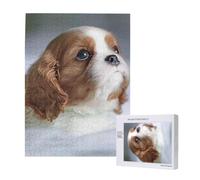 Rompecabezas de 500 Piezas de Madera, Juguete Familiar para Adultos y Adolescentes,Cara de Cavalier King Charles Spaniel