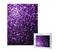 Rompecabezas de 500 Piezas de Madera, Juguete Familiar para Adultos y Adolescentes,Hermoso Brillo Morado