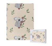 Rompecabezas de 500 Piezas de Madera, Juguete Familiar para Adultos y Adolescentes,Lindo patrón de Osos Koala de Dibujos Animados