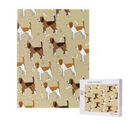 Rompecabezas de 500 Piezas de Madera, Juguete Familiar para Adultos y Adolescentes,Lindo y astuto Beagle de Dibujos Animados