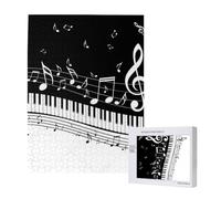 Rompecabezas de 500 Piezas de Madera, Juguete Familiar para Adultos y Adolescentes,Notas Musicales voladoras Teclas de Piano Musicales
