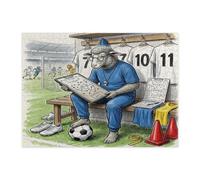 Rompecabezas de 500 piezas de ovejas de la temporada de fútbol 2026 para adultos, listo para combinar con rompecabezas de madera de entrenador de animales, decoración de patrón deportivo para