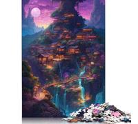 Rompecabezas de 500 Piezas de Paisaje fantástico, 15 Piezas de Madera, Juego Educativo para Adultos (52 x 38 cm)
