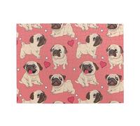 Rompecabezas de 500 Piezas de Perro Pug con Forma de corazón para San Valentín para Adultos Mayores.