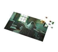 Rompecabezas de 500 piezas de rompecabezas de 500 piezas para niños pequeños con fantasmas leyendo periódicos en el baño embrujado, 1000 piezas