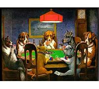 Rompecabezas de 500 piezas de rompecabezas de perro canino jugando al póquer