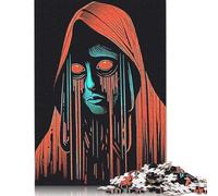 Rompecabezas de 500 Piezas de Terror Vintage Cuadrado para Adultos y niños, Juego de Rompecabezas de Madera, 52 x 38 cm.