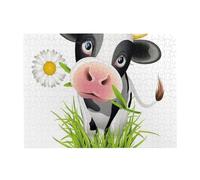 Rompecabezas de 500 Piezas de Vaca Linda (3) para Adultos: Rompecabezas de Madera para Adultos Mayores