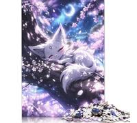 Rompecabezas de 500 Piezas de Zorro de Anime Dream Kitsune, Rompecabezas de Madera para Adultos, Adolescentes, Hombres y Mujeres, Regalo de 500 Piezas (52 x 38 cm)