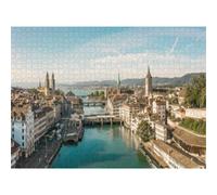 Rompecabezas de 500 piezas del horizonte de Zúrich para adultos, juguete educativo desafiante con paisaje urbano y decoración del hogar.