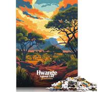 Rompecabezas de 500 Piezas del Parque Nacional Hwange, Zimbabue, con ilustración Creativa, para Adultos y niños, de Madera, Juego Intelectual, 52 x 38 cm.