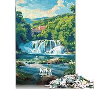 Rompecabezas de 500 Piezas del Parque Nacional Krka, Croacia. Ilustración de Madera. Juguetes educativos 500 Piezas (52 x 38 cm).