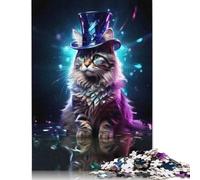 Rompecabezas de 500 Piezas Gato Misterioso de los Sueños para Adultos y Adolescentes, Juguetes de Entretenimiento Familiar (52 x 38 cm)