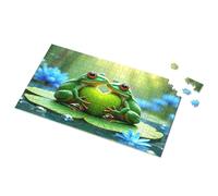 Rompecabezas de 500 piezas Love In The Rainforest: Two Frogs Share A Heart Picture Puzzle Board de 500 piezas para adultos (1000 piezas)