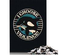 Rompecabezas de 500 Piezas Orca I Choose Violence para Adultos y niños. Rompecabezas de Madera. Juegos educativos. 500 Piezas (52 x 38 cm).