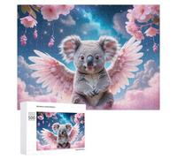 Rompecabezas de 500 piezas para adolescentes, ángel koala en nubes, rompecabezas de bricolaje, una obra de arte como regalo para toda la familia, 500 piezas