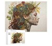 Rompecabezas de 500 piezas para adolescentes, armonía de la naturaleza, fusión floral, arte 2, rompecabezas para adultos, juegos relajantes, análisis y lógica interacción entre padres e hijos, 500