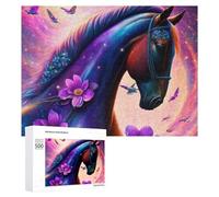 Rompecabezas de 500 piezas para adolescentes, caballos galácticos, majestad, juego familiar, pero divertido y divertido en actividades en casa, 500 piezas