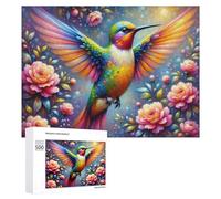 Rompecabezas de 500 piezas para adolescentes, coloridas obras de arte de colibrí para adultos, juegos divertidos, regalo de cumpleaños, regalos únicos de cumpleaños y Navidad, 500 piezas