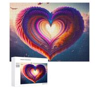 Rompecabezas de 500 piezas para adolescentes, colorido corazón, cielo, obras de arte, rompecabezas de juguete para decoración de pared, difícil, duro, único, regalos de cumpleaños y Navidad, 500