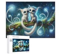 Rompecabezas de 500 piezas para adolescentes, gatos de fantasía en bosque místico, rompecabezas para adultos, juegos familiares, carreras de velocidad de mano para cumpleaños, Navidad, 500 unidades