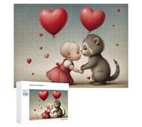 Rompecabezas de 500 piezas para adolescentes, globos de amor, lindas escenas románticas para adultos, juegos divertidos, regalo de cumpleaños, regalos únicos de cumpleaños y Navidad, 500 unidades