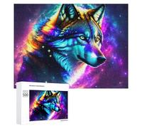 Rompecabezas de 500 piezas para adolescentes, lobo cósmico, para adultos, decoración de pared, decoración perfecta desafiante para completar 500 piezas