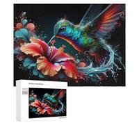 Rompecabezas de 500 piezas para adolescentes, rompecabezas colorido de colibrí, 1 rompecabezas para adultos, juegos de relajación, mejora la memoria para cumpleaños, Navidad, 500 piezas