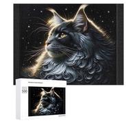 Rompecabezas de 500 piezas para adolescentes, rompecabezas de retrato de gato galáctico para adultos, juguete para decoración de pared, decoración perfecta desafiante para completar 500 piezas