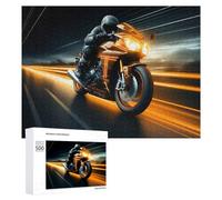 Rompecabezas de 500 piezas para adolescentes, rompecabezas de velocidad para motocicleta, luces nocturnas, rompecabezas para adultos, juego práctico, difícil interacción entre padres e hijos, 500