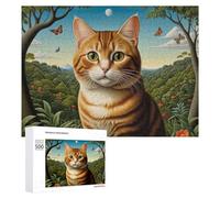 Rompecabezas de 500 piezas para adolescentes, rompecabezas del paraíso del gato de la naturaleza para adultos, juego práctico, difícil interacción entre padres e hijos, 500 piezas