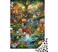 Rompecabezas de 500 Piezas para Adultos, Animales de la Selva, Rompecabezas de Madera para niños, Juguetes de Entretenimiento Familiar, 500 Piezas (52x38cm)