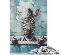 Rompecabezas de 500 Piezas para Adultos, Cebra en un baño de Burbujas, Rompecabezas de Madera para Adultos, para divertirse en Familia y Jugar en la Noche, 500 Piezas (52 x 38 cm)